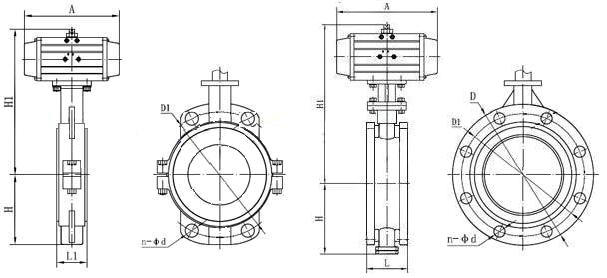 氣動軟密封蝶閥結(jié)構(gòu)圖